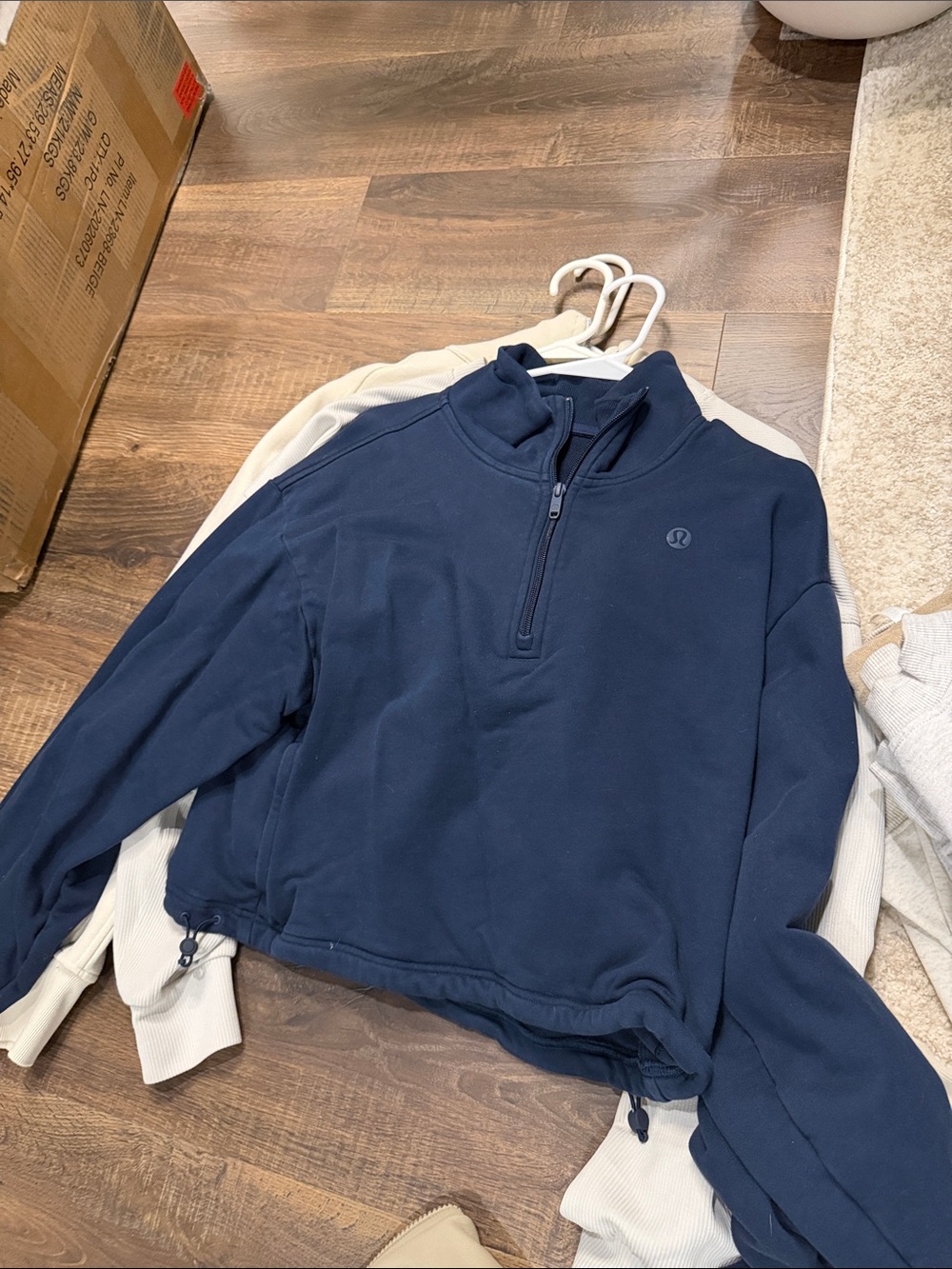 Lululemon Cropped Women's Navy Blue Quarter-Zip Top